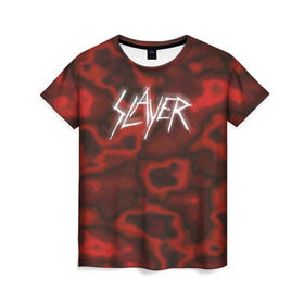 Женская футболка 3D с принтом Slayer texture в Кировске, 100% полиэфир ( синтетическое хлопкоподобное полотно) | прямой крой, круглый вырез горловины, длина до линии бедер | 