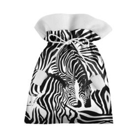 Подарочный 3D мешок с принтом Зебра в Кировске, 100% полиэстер | Размер: 29*39 см | дикое | животное | зебра | камуфляж | лошадь | маскировка | полосы | текстура | фон | черно белые