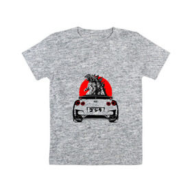 Детская футболка хлопок с принтом GT-R в Кировске, 100% хлопок | круглый вырез горловины, полуприлегающий силуэт, длина до линии бедер | camo | godzilla | gtr | nissan | power | race | tuning