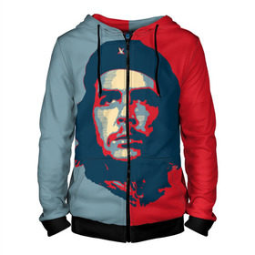 Мужская толстовка 3D на молнии с принтом Che Guevara в Кировске, 100% полиэстер | длина до линии бедра, манжеты и пояс оформлены мягкой тканевой резинкой, двухслойный капюшон со шнурком для регулировки, спереди молния, по бокам два кармана | че гевара