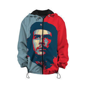 Детская куртка 3D с принтом Che Guevara в Кировске, 100% полиэстер | застежка — молния, подол и капюшон оформлены резинкой с фиксаторами, по бокам — два кармана без застежек, один потайной карман на груди, плотность верхнего слоя — 90 г/м2; плотность флисового подклада — 260 г/м2 | че гевара