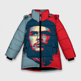 Зимняя куртка для девочек 3D с принтом Che Guevara в Кировске, ткань верха — 100% полиэстер; подклад — 100% полиэстер, утеплитель — 100% полиэстер. | длина ниже бедра, удлиненная спинка, воротник стойка и отстегивающийся капюшон. Есть боковые карманы с листочкой на кнопках, утяжки по низу изделия и внутренний карман на молнии. 

Предусмотрены светоотражающий принт на спинке, радужный светоотражающий элемент на пуллере молнии и на резинке для утяжки. | че гевара