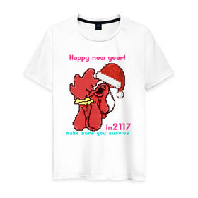 Мужская футболка хлопок с принтом Желаю тебе выжить в 2017 в Кировске, 100% хлопок | прямой крой, круглый вырез горловины, длина до линии бедер, слегка спущенное плечо. | hotline miami