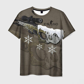 Мужская футболка 3D с принтом Новогодний cs:go в Кировске, 100% полиэфир | прямой крой, круглый вырез горловины, длина до линии бедер | 