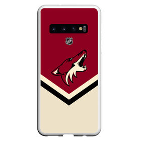 Чехол для Samsung Galaxy S10 с принтом Arizona Coyotes в Кировске, Силикон | Область печати: задняя сторона чехла, без боковых панелей | america | canada | hockey | nhl | usa | америка | аризона | канада | койотис | лед | нхл | сша | хоккей