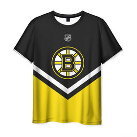 Мужская футболка 3D с принтом Boston Bruins в Кировске, 100% полиэфир | прямой крой, круглый вырез горловины, длина до линии бедер | america | canada | hockey | nhl | usa | америка | бостон | брюинз | канада | лед | нхл | сша | хоккей