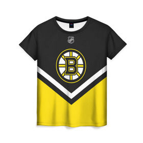 Женская футболка 3D с принтом Boston Bruins в Кировске, 100% полиэфир ( синтетическое хлопкоподобное полотно) | прямой крой, круглый вырез горловины, длина до линии бедер | america | canada | hockey | nhl | usa | америка | бостон | брюинз | канада | лед | нхл | сша | хоккей