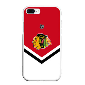 Чехол для iPhone 7Plus/8 Plus матовый с принтом Chicago Blackhawks в Кировске, Силикон | Область печати: задняя сторона чехла, без боковых панелей | america | canada | hockey | nhl | usa | америка | блэкхокс | канада | лед | нхл | сша | хоккей | чикаго