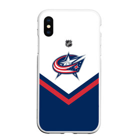 Чехол для iPhone XS Max матовый с принтом Columbus Blue Jackets в Кировске, Силикон | Область печати: задняя сторона чехла, без боковых панелей | america | canada | hockey | nhl | usa | америка | блю | джекетс | канада | коламбус | лед | нхл | сша | хоккей