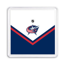 Магнит 55*55 с принтом Columbus Blue Jackets в Кировске, Пластик | Размер: 65*65 мм; Размер печати: 55*55 мм | america | canada | hockey | nhl | usa | америка | блю | джекетс | канада | коламбус | лед | нхл | сша | хоккей