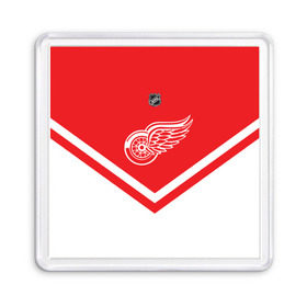 Магнит 55*55 с принтом Detroit Red Wings в Кировске, Пластик | Размер: 65*65 мм; Размер печати: 55*55 мм | america | canada | hockey | nhl | usa | америка | детройт | канада | лед | нхл | ред | сша | уингз | хоккей