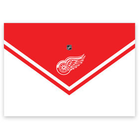 Поздравительная открытка с принтом Detroit Red Wings в Кировске, 100% бумага | плотность бумаги 280 г/м2, матовая, на обратной стороне линовка и место для марки
 | america | canada | hockey | nhl | usa | америка | детройт | канада | лед | нхл | ред | сша | уингз | хоккей
