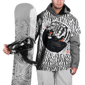 Накидка на куртку 3D с принтом Yin Yang Tigers в Кировске, 100% полиэстер |  | tiger | yin yang | инь ян | китай | сила | тигр | ярость