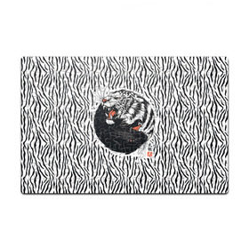 Пазл магнитный 126 элементов с принтом Yin Yang Tigers в Кировске, полимерный материал с магнитным слоем | 126 деталей, размер изделия —  180*270 мм | tiger | yin yang | инь ян | китай | сила | тигр | ярость