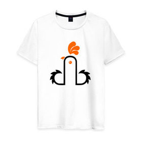 Мужская футболка хлопок с принтом Петух в Кировске, 100% хлопок | прямой крой, круглый вырез горловины, длина до линии бедер, слегка спущенное плечо. | китай | петух | россия