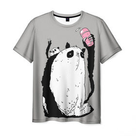 Мужская футболка 3D с принтом panda в Кировске, 100% полиэфир | прямой крой, круглый вырез горловины, длина до линии бедер | Тематика изображения на принте: dd | drop dead | dropdead | panda
