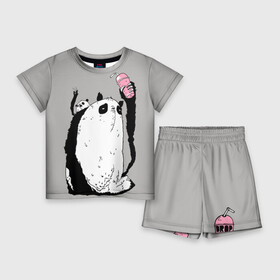 Детский костюм с шортами 3D с принтом panda в Кировске,  |  | Тематика изображения на принте: dd | drop dead | dropdead | panda