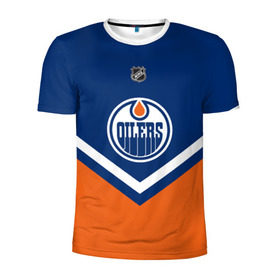 Мужская футболка 3D спортивная с принтом Edmonton Oilers в Кировске, 100% полиэстер с улучшенными характеристиками | приталенный силуэт, круглая горловина, широкие плечи, сужается к линии бедра | america | canada | hockey | nhl | usa | америка | детройт | канада | лед | нхл | ойлерз | сша | хоккей | эдмонтон
