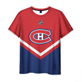 Мужская футболка 3D с принтом Montreal Canadiens в Кировске, 100% полиэфир | прямой крой, круглый вырез горловины, длина до линии бедер | Тематика изображения на принте: america | canada | hockey | nhl | usa | америка | канада | канадиенс | лед | монреаль | нхл | сша | хоккей