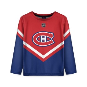 Детский лонгслив 3D с принтом Montreal Canadiens в Кировске, 100% полиэстер | длинные рукава, круглый вырез горловины, полуприлегающий силуэт
 | america | canada | hockey | nhl | usa | америка | канада | канадиенс | лед | монреаль | нхл | сша | хоккей