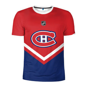 Мужская футболка 3D спортивная с принтом Montreal Canadiens в Кировске, 100% полиэстер с улучшенными характеристиками | приталенный силуэт, круглая горловина, широкие плечи, сужается к линии бедра | Тематика изображения на принте: america | canada | hockey | nhl | usa | америка | канада | канадиенс | лед | монреаль | нхл | сша | хоккей