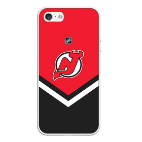 Чехол для iPhone 5/5S матовый с принтом New Jersey Devils в Кировске, Силикон | Область печати: задняя сторона чехла, без боковых панелей | america | canada | hockey | nhl | usa | америка | девилз | джерси | канада | лед | нхл | нью | сша | хоккей