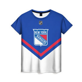 Женская футболка 3D с принтом New York Rangers в Кировске, 100% полиэфир ( синтетическое хлопкоподобное полотно) | прямой крой, круглый вырез горловины, длина до линии бедер | america | canada | hockey | nhl | usa | америка | канада | лед | нхл | нью йорк | рейнджерс | сша | хоккей