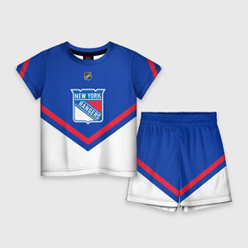 Детский костюм с шортами 3D с принтом New York Rangers в Кировске,  |  | Тематика изображения на принте: america | canada | hockey | nhl | usa | америка | канада | лед | нхл | нью йорк | рейнджерс | сша | хоккей