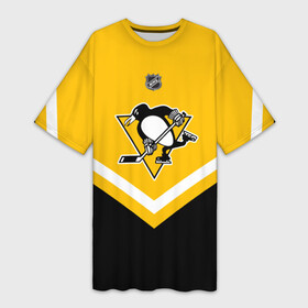 Платье-футболка 3D с принтом Pittsburgh Penguins в Кировске,  |  | america | canada | hockey | nhl | usa | америка | канада | лед | нхл | пингвинз | питтсбург | сша | хоккей