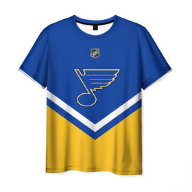Мужская футболка 3D с принтом St. Louis Blues в Кировске, 100% полиэфир | прямой крой, круглый вырез горловины, длина до линии бедер | america | canada | hockey | nhl | usa | америка | блюз | канада | лед | нхл | сент луис | сша | хоккей