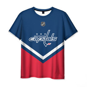 Мужская футболка 3D с принтом Washington Capitals в Кировске, 100% полиэфир | прямой крой, круглый вырез горловины, длина до линии бедер | america | canada | hockey | nhl | usa | америка | вашингтон | канада | кэпиталз | лед | нхл | овечкин | сша | хоккей
