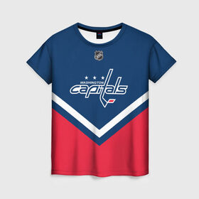 Женская футболка 3D с принтом Washington Capitals в Кировске, 100% полиэфир ( синтетическое хлопкоподобное полотно) | прямой крой, круглый вырез горловины, длина до линии бедер | america | canada | hockey | nhl | usa | америка | вашингтон | канада | кэпиталз | лед | нхл | овечкин | сша | хоккей