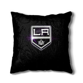 Подушка 3D с принтом Los Angeles Kings в Кировске, наволочка – 100% полиэстер, наполнитель – холлофайбер (легкий наполнитель, не вызывает аллергию). | состоит из подушки и наволочки. Наволочка на молнии, легко снимается для стирки | hockey | kings | los angeles | nhl | корона | нхл | хоккеист | хоккей