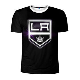 Мужская футболка 3D спортивная с принтом Los Angeles Kings в Кировске, 100% полиэстер с улучшенными характеристиками | приталенный силуэт, круглая горловина, широкие плечи, сужается к линии бедра | hockey | kings | los angeles | nhl | корона | нхл | хоккеист | хоккей