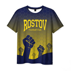 Мужская футболка 3D с принтом Rostov Football club в Кировске, 100% полиэфир | прямой крой, круглый вырез горловины, длина до линии бедер | Тематика изображения на принте: дону | на | ростов | ростов на дону