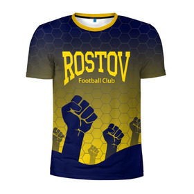 Мужская футболка 3D спортивная с принтом Rostov Football club в Кировске, 100% полиэстер с улучшенными характеристиками | приталенный силуэт, круглая горловина, широкие плечи, сужается к линии бедра | дону | на | ростов | ростов на дону