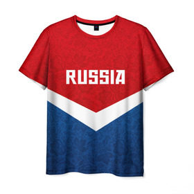 Мужская футболка 3D с принтом Russia Team в Кировске, 100% полиэфир | прямой крой, круглый вырез горловины, длина до линии бедер | cup | football | russia | олипм | россия | русская | русский | футбол | хохлома