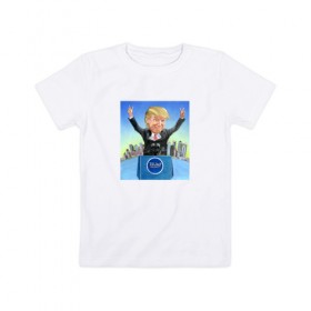 Детская футболка хлопок с принтом Трамп 3 в Кировске, 100% хлопок | круглый вырез горловины, полуприлегающий силуэт, длина до линии бедер | america | donald | trump | usa | америка | дональд | трамп