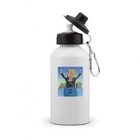 Бутылка спортивная с принтом Трамп 3 в Кировске, металл | емкость — 500 мл, в комплекте две пластиковые крышки и карабин для крепления | Тематика изображения на принте: america | donald | trump | usa | америка | дональд | трамп