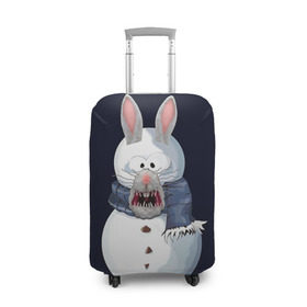 Чехол для чемодана 3D с принтом Снэпчат кролик в Кировске, 86% полиэфир, 14% спандекс | двустороннее нанесение принта, прорези для ручек и колес | Тематика изображения на принте: snapchat | радуга | снеговик | снэпчат | уши | фильтр | язык