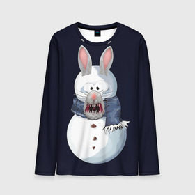 Мужской лонгслив 3D с принтом Снэпчат кролик в Кировске, 100% полиэстер | длинные рукава, круглый вырез горловины, полуприлегающий силуэт | snapchat | радуга | снеговик | снэпчат | уши | фильтр | язык