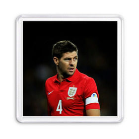 Магнит 55*55 с принтом Steven Gerrard в Кировске, Пластик | Размер: 65*65 мм; Размер печати: 55*55 мм | Тематика изображения на принте: england national team | premier league | steven gerrard | англия | ливерпуль | стивен джеррард | футбол