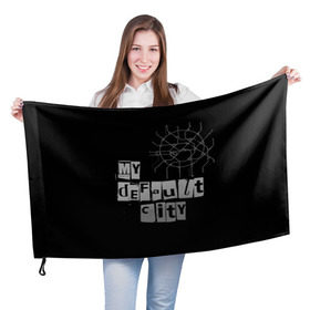 Флаг 3D с принтом Default City в Кировске, 100% полиэстер | плотность ткани — 95 г/м2, размер — 67 х 109 см. Принт наносится с одной стороны | default | lifestyle | moscow | город | москва | стиль