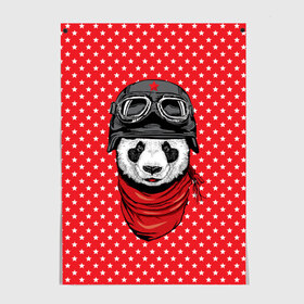 Постер с принтом Панда пилот в Кировске, 100% бумага
 | бумага, плотность 150 мг. Матовая, но за счет высокого коэффициента гладкости имеет небольшой блеск и дает на свету блики, но в отличии от глянцевой бумаги не покрыта лаком | bear | panda | pilot | медведь