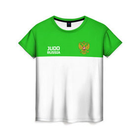 Женская футболка 3D с принтом Дзюдо в Кировске, 100% полиэфир ( синтетическое хлопкоподобное полотно) | прямой крой, круглый вырез горловины, длина до линии бедер | judo | дзюдо | единоборства | россия | спорт | федерация