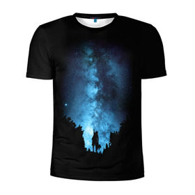 Мужская футболка 3D спортивная с принтом Млечный путь в Кировске, 100% полиэстер с улучшенными характеристиками | приталенный силуэт, круглая горловина, широкие плечи, сужается к линии бедра | galaxy | milky way | night | space | star | вселенная | галактика | звезды | космос | млечный | ночь | путь