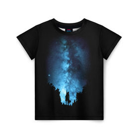 Детская футболка 3D с принтом Млечный путь в Кировске, 100% гипоаллергенный полиэфир | прямой крой, круглый вырез горловины, длина до линии бедер, чуть спущенное плечо, ткань немного тянется | galaxy | milky way | night | space | star | вселенная | галактика | звезды | космос | млечный | ночь | путь