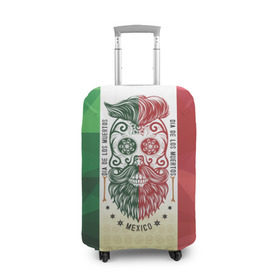 Чехол для чемодана 3D с принтом Мексика в Кировске, 86% полиэфир, 14% спандекс | двустороннее нанесение принта, прорези для ручек и колес | мексика | флаг | череп