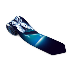 Галстук 3D с принтом Космический скейтбордист в Кировске, 100% полиэстер | Длина 148 см; Плотность 150-180 г/м2 | 