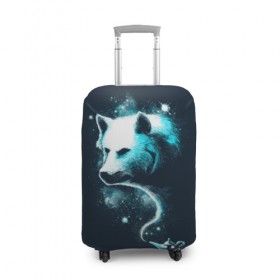 Чехол для чемодана 3D с принтом Галактический волк в Кировске, 86% полиэфир, 14% спандекс | двустороннее нанесение принта, прорези для ручек и колес | animal | beast | galaxy | space | universe | wolf | волк | вселенная | галактика | животное | зверь | космос